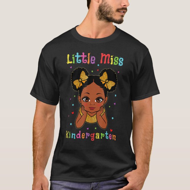 Camiseta Menina Negra Bonita De Volta À Escola Menina Kinde (Frente)