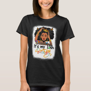 Camiseta Menina Negra de Melanina de 13 anos é minha 13