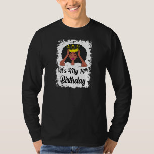 Camiseta Menina Negra de Melanina de 14 anos é minha 14