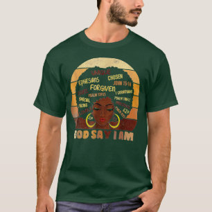 Camiseta Menina Negra Melanina Deus Diz Que Eu Sou A Mãe Da