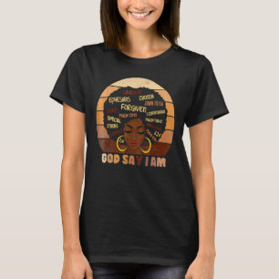 Camiseta Menina Negra Melanina Deus Diz Que Eu Sou A Mãe Da