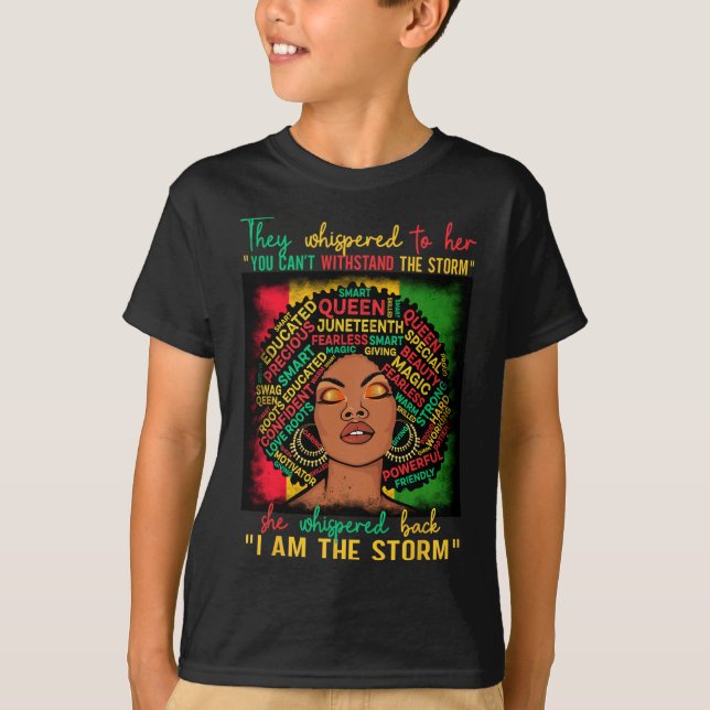 Camiseta Menina Negra Mulher Negra História Negra Mês (Frente)