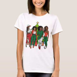 Camiseta Menina Negra Natal Mágica Melanina Mulheres Sistas