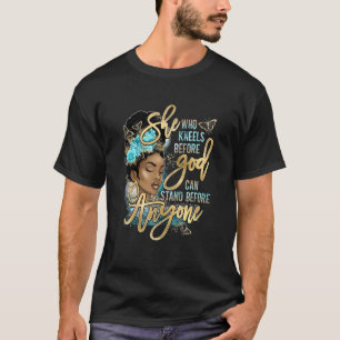 Camiseta Menina Negra Que Se Ajoelhe Perante Deus, Afã Cris