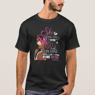 Camiseta Menina Negra Que Se Ajoelhe Perante Deus, Afã Cris