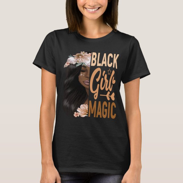 CAMISETA MENINA NEGRA SENDO MÁGICA (Frente)
