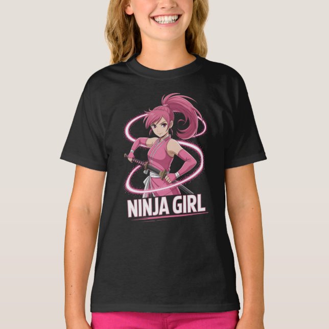 Camiseta Menina Ninja - Anime Bonita Kunoichi (Frente)