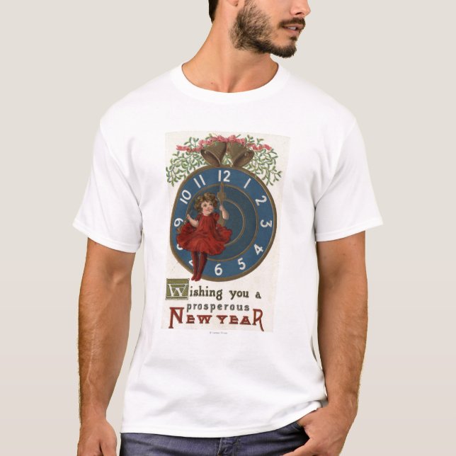 Camiseta Menina no assento vermelho no pulso de disparo (Frente)
