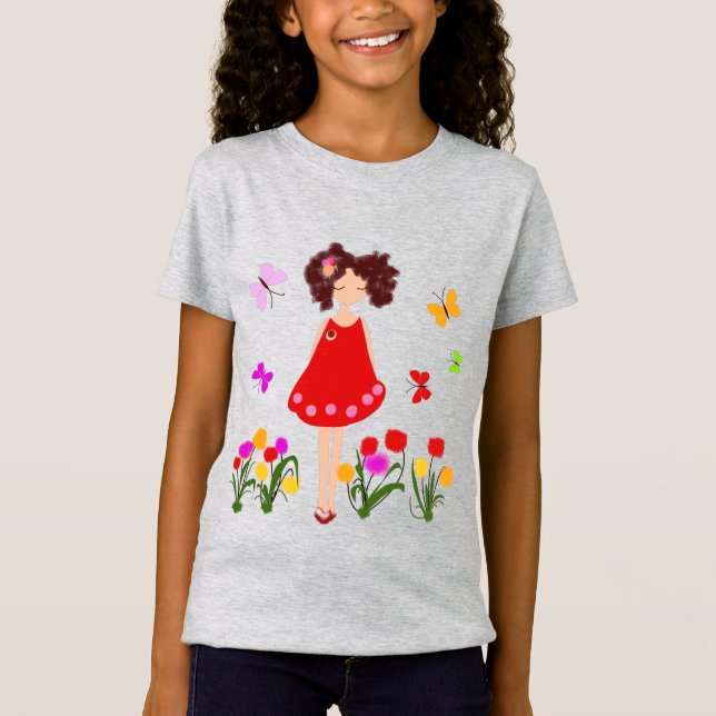 Camiseta Menina no jardim (Frente)