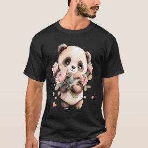 Camiseta Menina panda do dia dos namorados mulheres panda u