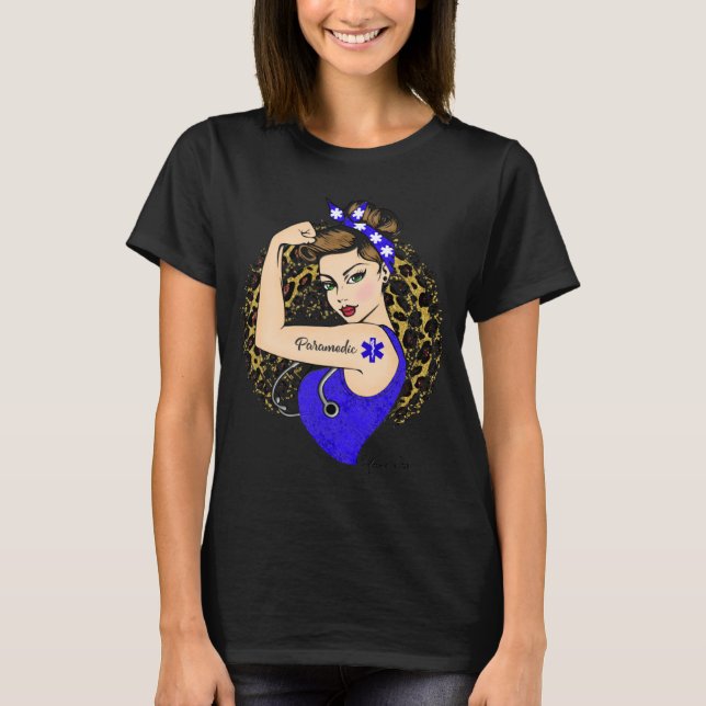Camiseta Menina paramédica EMS Poder Moderna Rosie, o Ribei (Frente)