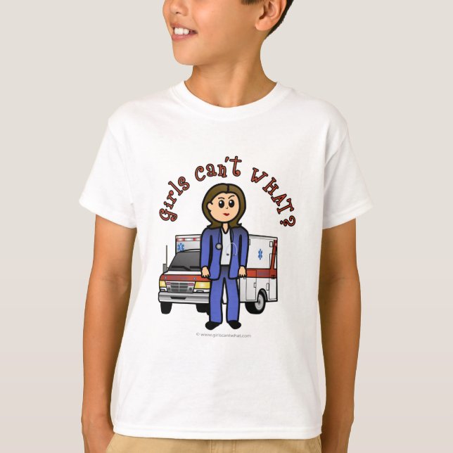 Camiseta Menina paramédica Light EMT (Frente)