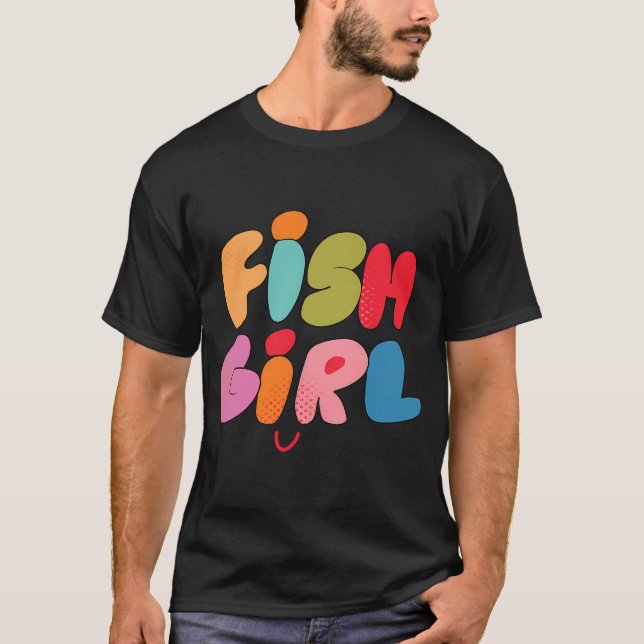 Camiseta Menina Peixe (Lilás) (Frente)
