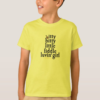 Camiseta menina pequena bitty itty do luvin do violino