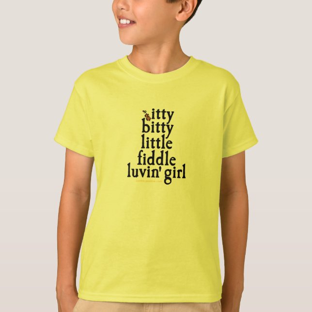 Camiseta menina pequena bitty itty do luvin do violino (Frente)