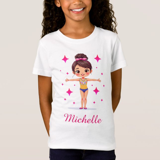 Camiseta Menina Personalizada de Ginástica ,Meninas de Giná (Frente)
