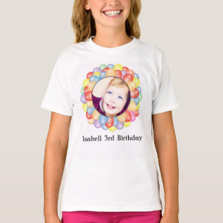 Camiseta Menina personalizada do aniversário da foto
