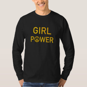 Camiseta Menina Power Cute Vintage Sinal de Paz Empoderamen