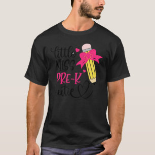 Camiseta Menina Pré K Cutie Primeiro Dia de Alô Escolar