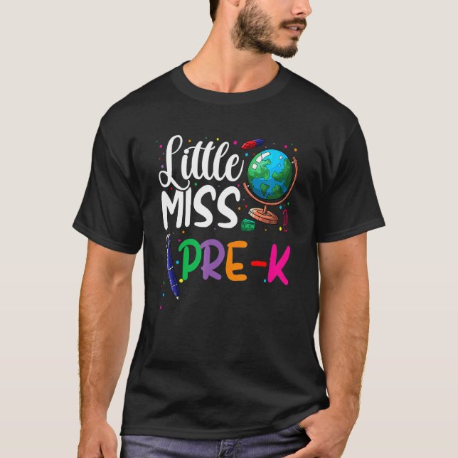 Camiseta Menina Pré K De Volta Para As Meninas Da Escola Es (Frente)