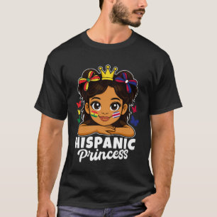 Camiseta Menina Princesa Hispânica Bandeira da Bolívia e Co