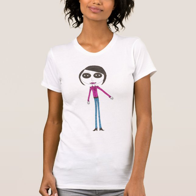 Camiseta Menina principal grande do botão (Frente)