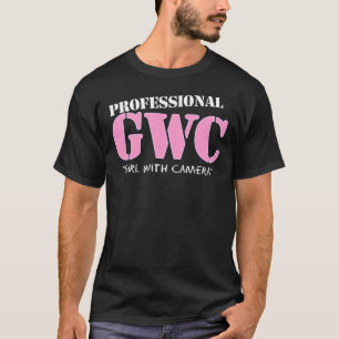 Camiseta Menina profissional com câmera