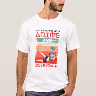 Camiseta Menina Que Ama Anime E Jogador De Voleibol