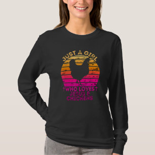 Camiseta Menina Que Ama Jesus E Galinha Mulher Cristã