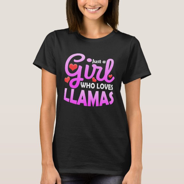 Camiseta Menina Que Ama Lhamas (Frente)