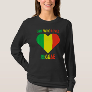 Camiseta Menina que ama música reggae Jamaica Rastafari Jam