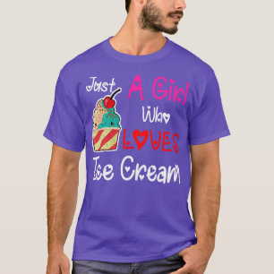 Camiseta Menina Que Ama O Presente Da Filha Do Sorvete