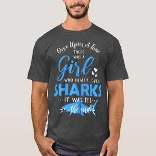 Camiseta Menina Que Ama Tubarões Nó De Tubarões