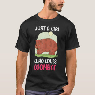 Camiseta Menina que ama Wombat Marsupial Austrália Animal W