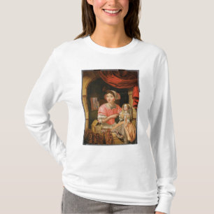 Camiseta Menina que guardara uma boneca em um interior