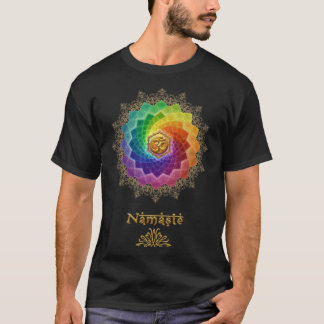 Camiseta Menina Rainbow Lotus Om Namaste