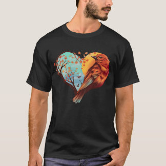 Camiseta menina retro ave