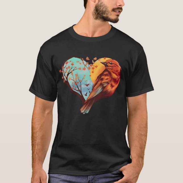Camiseta menina retro ave (Frente)
