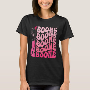 Camiseta Menina Retro Boone Groovy Flor Primeiro Nome Pesso