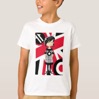 Menina retro da modificação de Union Jack