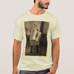 Camiseta Menina retro do acordeão