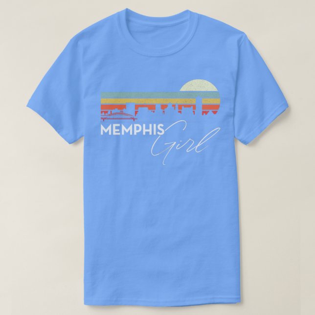 Camiseta Menina Retro Sunset City Skyline Souvenir (Frente do Design)