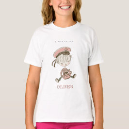 Camiseta Menina Rosa Esbranquiçada, Moderna e Cuja Pequena 