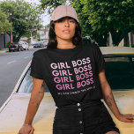 Camiseta Menina Rosa Moderna Chefe Melhor Presente<br><div class="desc">Menina Rosa Moderna Chefe Melhor Presente</div>