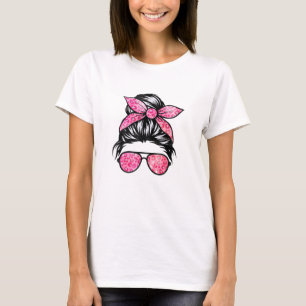 Camiseta Menina Rosa Óculos de sol Dia de os namorados amor