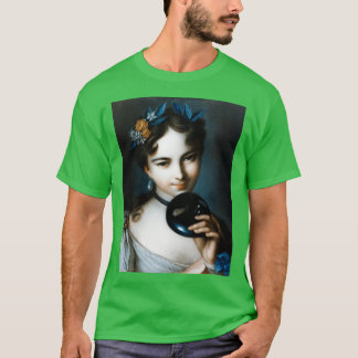 Camiseta Menina segurando uma máscara
