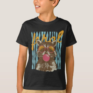 Camiseta Menina Selvagem Guaxinim Vibrações de Verão Relax