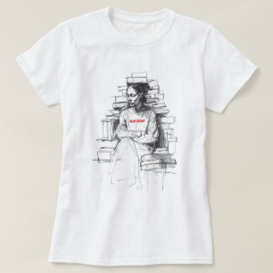 Camiseta Menina sentada no livro Throne - "Apenas leia"