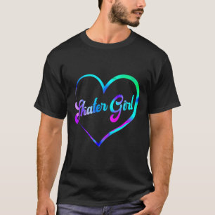 Camiseta Menina Skatista De Skate Coração