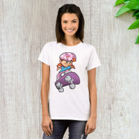 Menina Skatista Diversão Capacete Rosa Skate